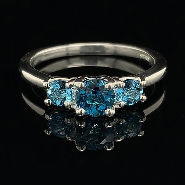 3 Stone Blue Topaz Ring Geralds Jewelry Oak Harbor, WA