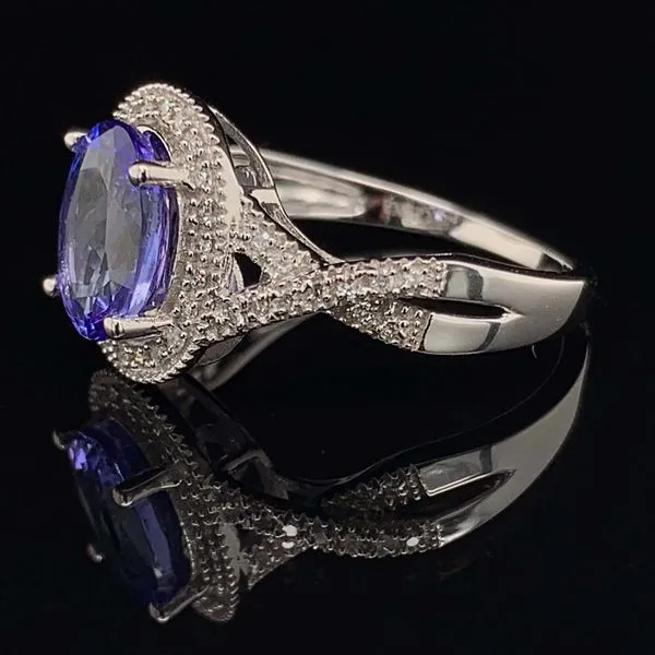14K White Gold Tanzanite And Diamond Ladies Ring Image 2 Geralds Jewelry Oak Harbor, WA