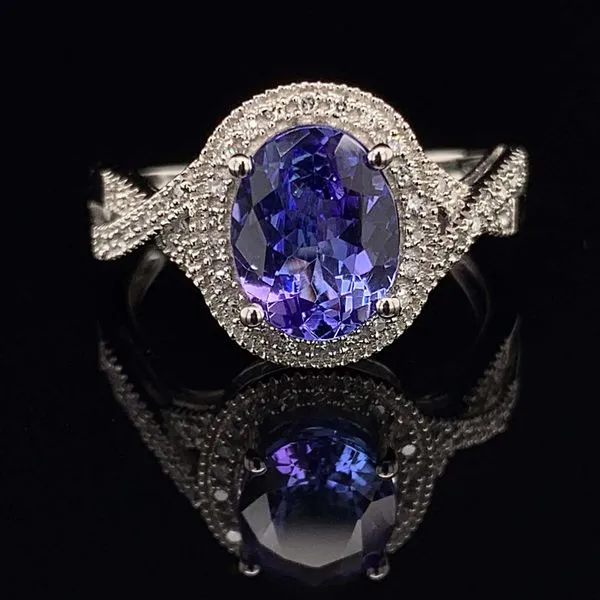 14K White Gold Tanzanite And Diamond Ladies Ring Geralds Jewelry Oak Harbor, WA