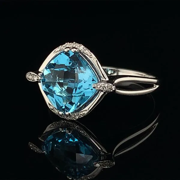 Blue Topaz And Diamond Ring Image 2 Geralds Jewelry Oak Harbor, WA