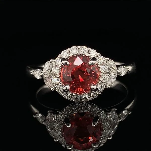 Nature Inspired Fire Ruby and Diamond Ring Geralds Jewelry Oak Harbor, WA