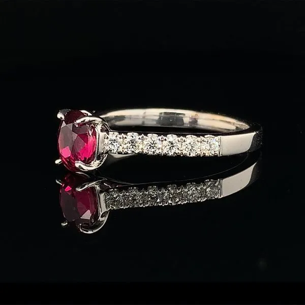 Ladies Oval Natural Ruby And Diamond Ring Image 2 Geralds Jewelry Oak Harbor, WA