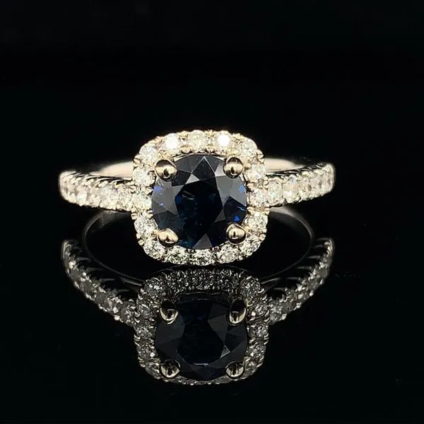 Medium Dark Blue Sapphire And Diamond Ring Geralds Jewelry Oak Harbor, WA