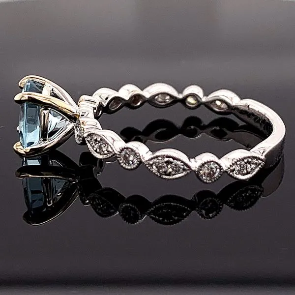 Aquamarine And Diamond Ring Image 2 Geralds Jewelry Oak Harbor, WA
