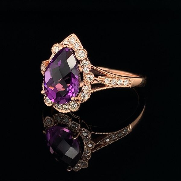 Amethyst and Diamond Vintage Style Ring Image 2 Geralds Jewelry Oak Harbor, WA
