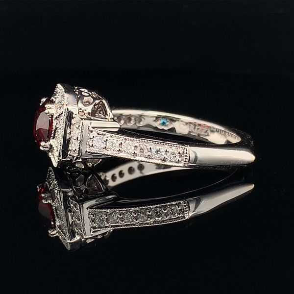 Natural Vivid Red Spinel And Diamond Ring Image 3 Geralds Jewelry Oak Harbor, WA