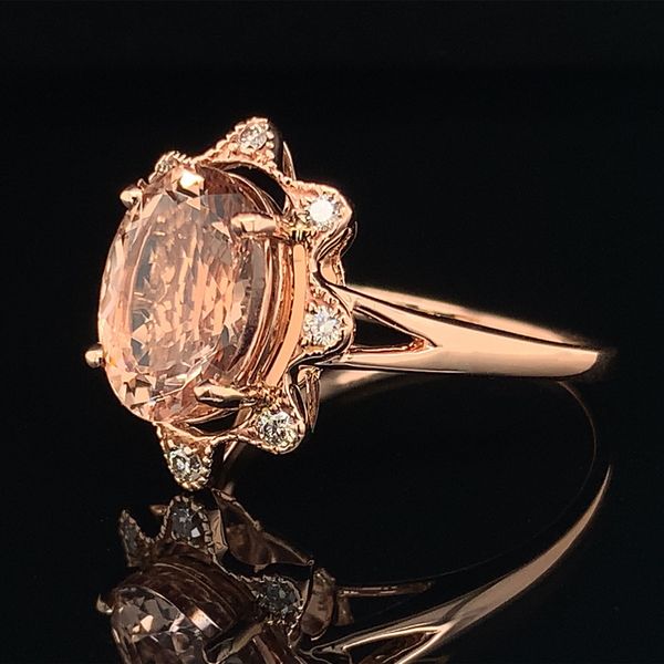 Morganite And Diamond Ladies Ring Image 2 Geralds Jewelry Oak Harbor, WA