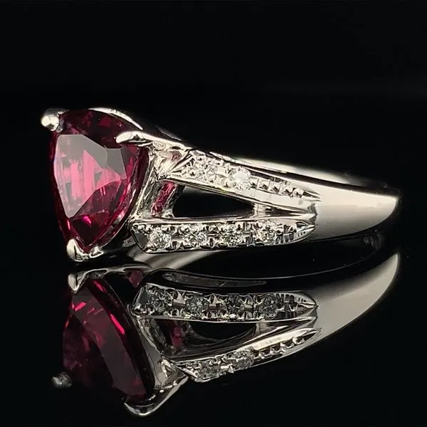 Platinum Rhodolite Garnet And Diamond Fashion Ring Image 2 Geralds Jewelry Oak Harbor, WA