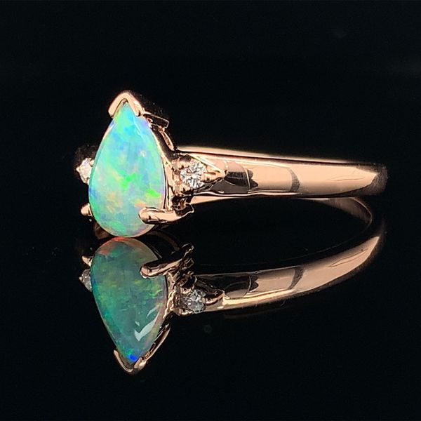 Australian Opal And Diamond Ladies Ring Image 2 Geralds Jewelry Oak Harbor, WA