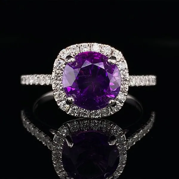 Amethyst And Diamond Halo Style Ring Geralds Jewelry Oak Harbor, WA