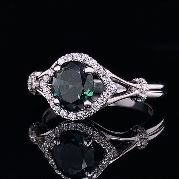 Montana Green Sapphire And Diamond Ring Image 2 Geralds Jewelry Oak Harbor, WA