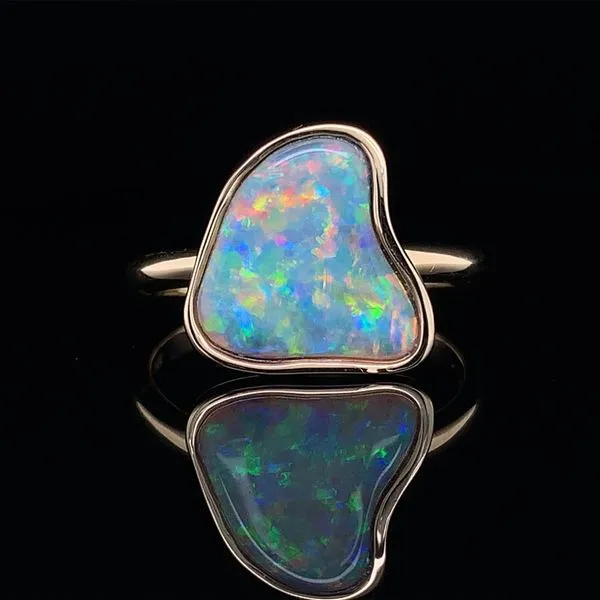 Bezel Set Australian Opal Ring Geralds Jewelry Oak Harbor, WA