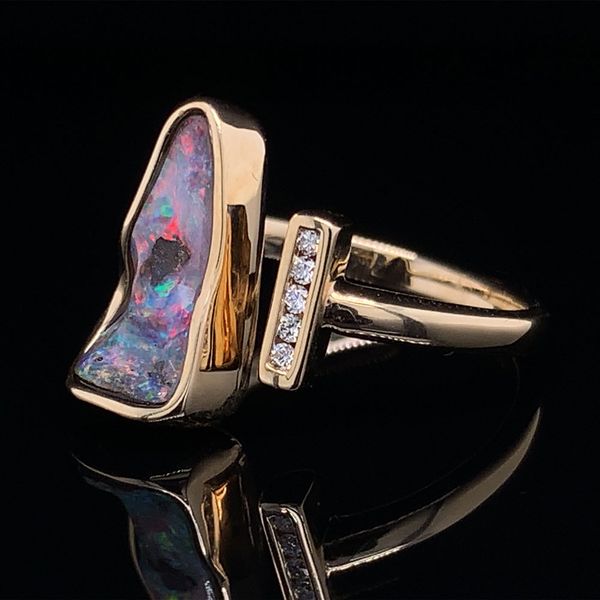 Australian Boulder Opal Negate Space Style Ring Image 2 Geralds Jewelry Oak Harbor, WA