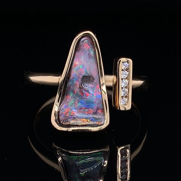 Australian Boulder Opal Negate Space Style Ring Geralds Jewelry Oak Harbor, WA