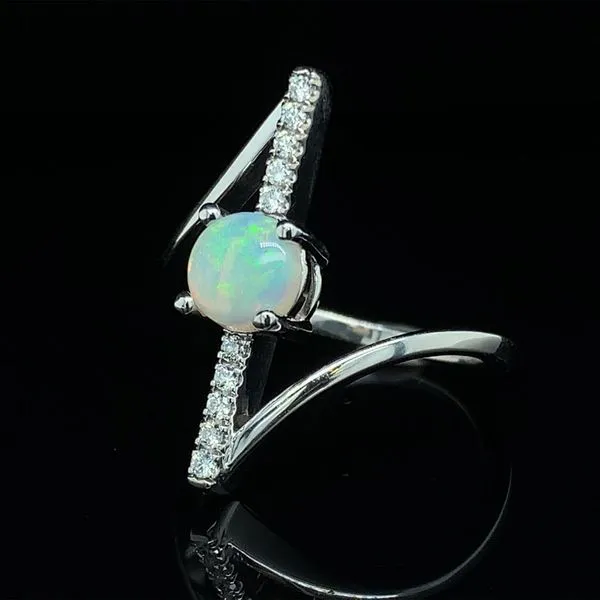 Australian Opal And Diamond Fashion Ring Image 2 Geralds Jewelry Oak Harbor, WA