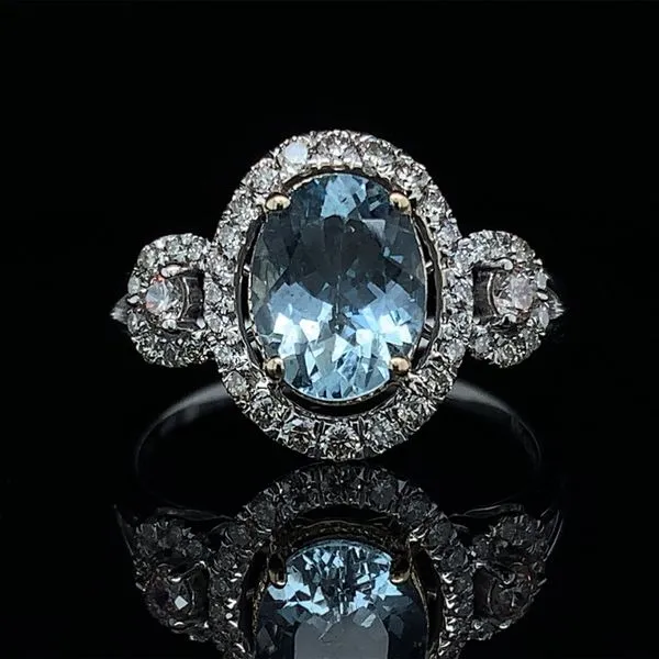 Two Tone Aquamarine And Diamond Fashion Ring Geralds Jewelry Oak Harbor, WA