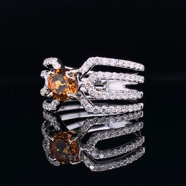 Citrine and Diamond Negative Space Ring Image 2 Geralds Jewelry Oak Harbor, WA