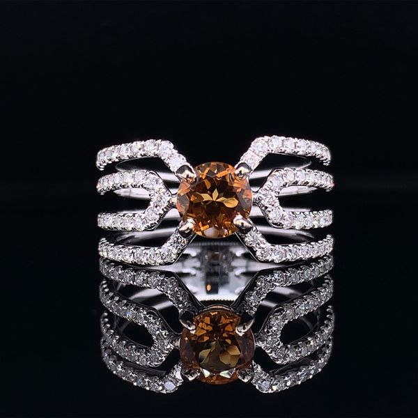 Citrine and Diamond Negative Space Ring Geralds Jewelry Oak Harbor, WA