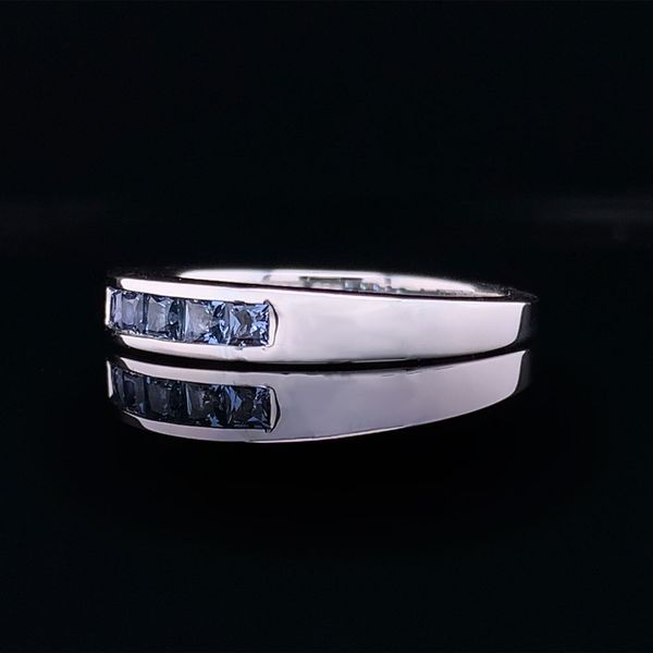 Princess Cut Yogo Sapphire Channel Set Band Image 2 Geralds Jewelry Oak Harbor, WA