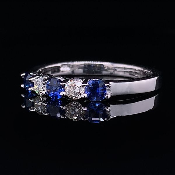 Alternating Cushion Cut Sapphire And Diamond Ring Image 2 Geralds Jewelry Oak Harbor, WA