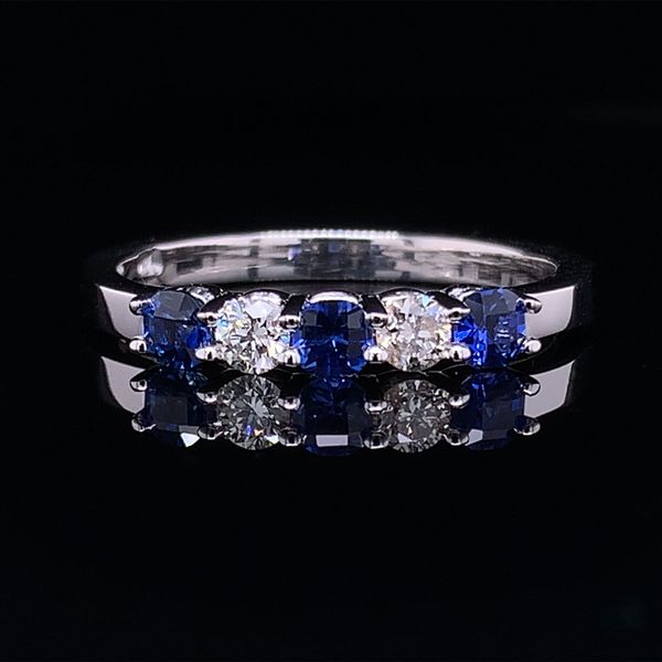 Alternating Cushion Cut Sapphire And Diamond Ring Geralds Jewelry Oak Harbor, WA