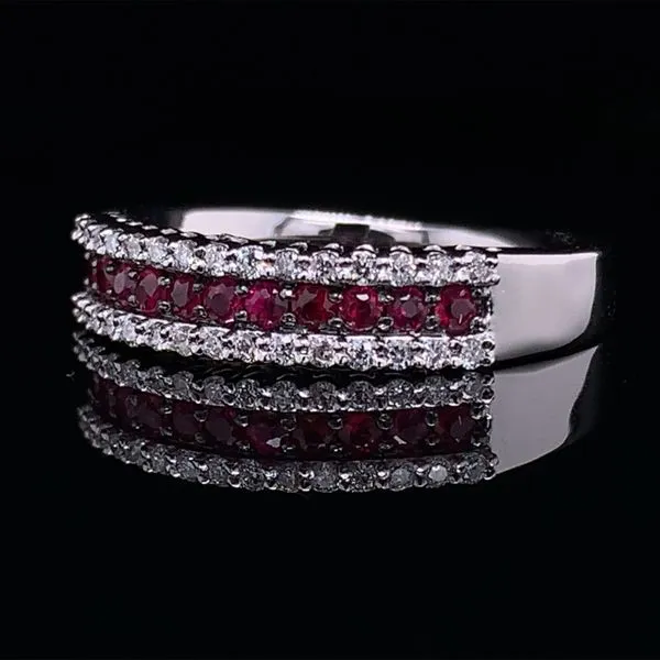 Ruby And Diamond Ring with Black Rhodium Image 2 Geralds Jewelry Oak Harbor, WA