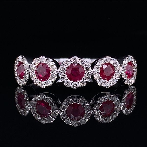 Five Stone Ruby And Diamond Ring Geralds Jewelry Oak Harbor, WA