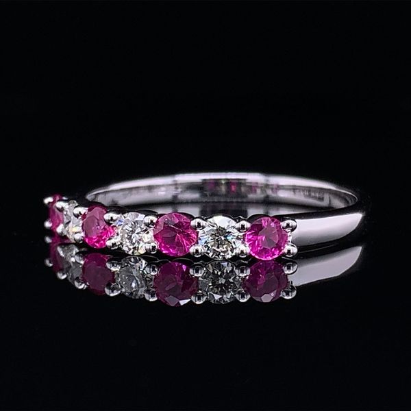 Alternating Seven Stone Ruby And Diamond Ring Image 2 Geralds Jewelry Oak Harbor, WA