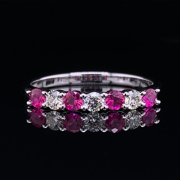 Alternating Seven Stone Ruby And Diamond Ring Geralds Jewelry Oak Harbor, WA