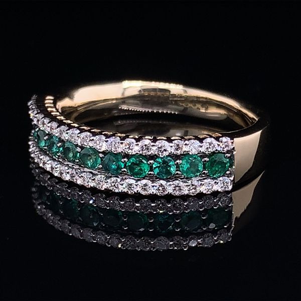 Emerald And Diamond Ring with Black Rhodium Image 2 Geralds Jewelry Oak Harbor, WA