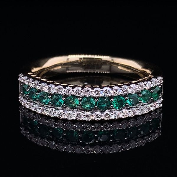 Emerald And Diamond Ring with Black Rhodium Geralds Jewelry Oak Harbor, WA
