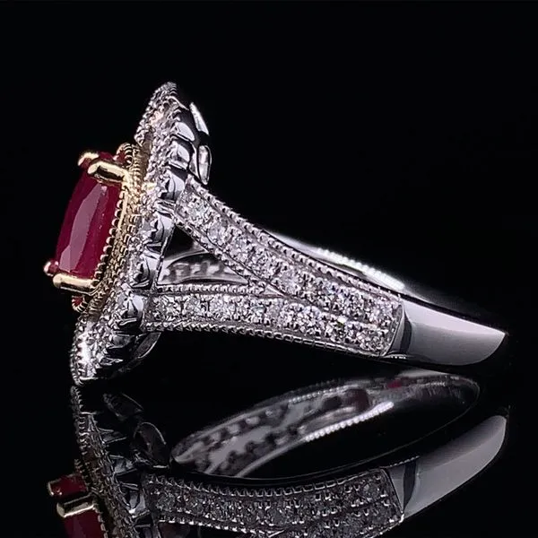 Vintage Style Ruby And Diamond Ring Image 3 Geralds Jewelry Oak Harbor, WA