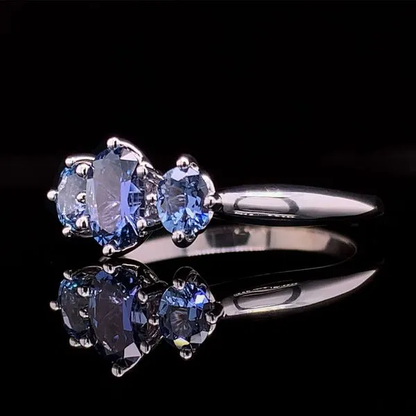 Oval Cut Yogo Sapphire Three Stone Ring Image 2 Geralds Jewelry Oak Harbor, WA