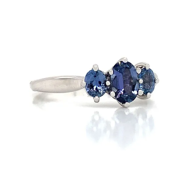 Oval Cut Yogo Sapphire Three Stone Ring Image 5 Geralds Jewelry Oak Harbor, WA
