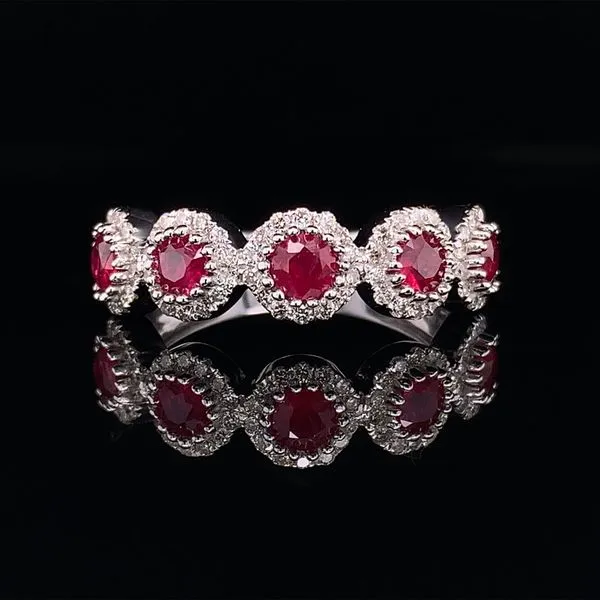 Ruby And Diamond Ring Five Stone Ring Geralds Jewelry Oak Harbor, WA
