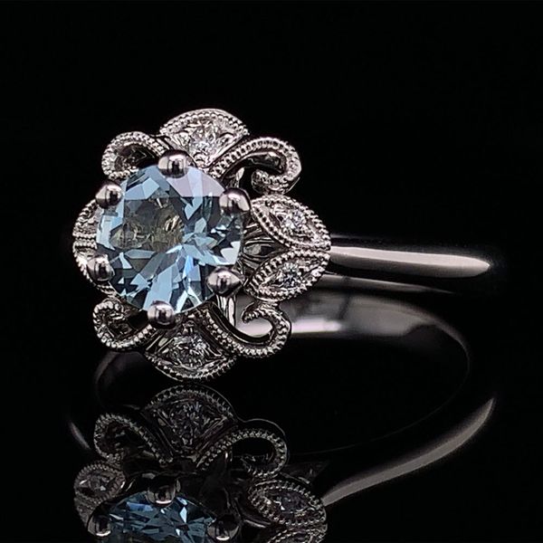 Aquamarine And Diamond Fashion Ring Image 2 Geralds Jewelry Oak Harbor, WA