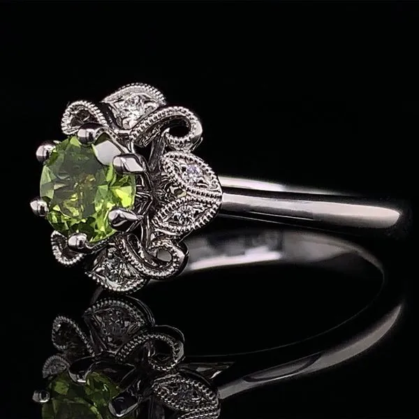 Peridot And Diamond Fashion Ring Image 2 Geralds Jewelry Oak Harbor, WA