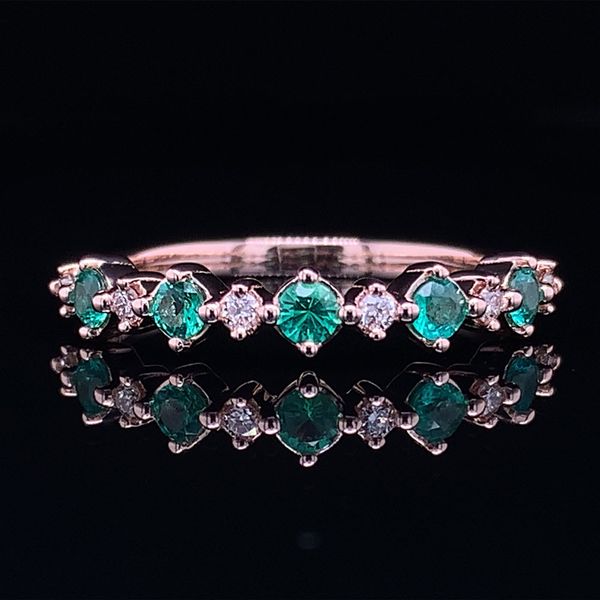 Alternating Emerald And Diamond Eleven Stone Ring Geralds Jewelry Oak Harbor, WA
