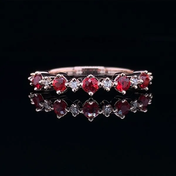 Alternating Fire Ruby And Diamond Eleven Stone Ring Geralds Jewelry Oak Harbor, WA