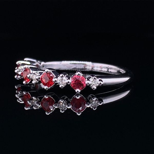 Alternating Fire Ruby And Diamond Eleven Stone Ring Image 2 Geralds Jewelry Oak Harbor, WA