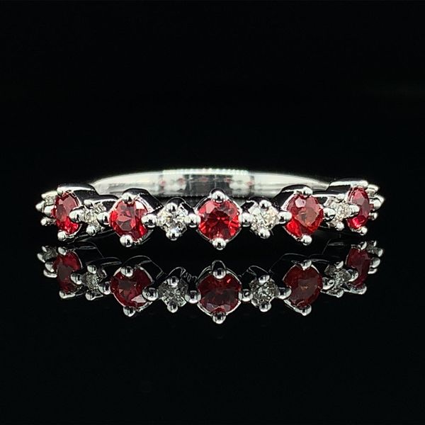 Alternating Fire Ruby And Diamond Eleven Stone Ring Geralds Jewelry Oak Harbor, WA