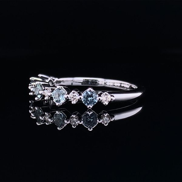 Alternating Montana Sapphire And Diamond Eleven Stone Ring Image 2 Geralds Jewelry Oak Harbor, WA