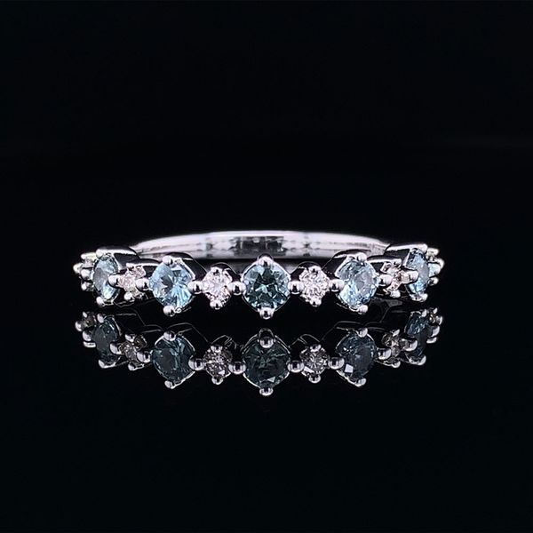 Alternating Montana Sapphire And Diamond Eleven Stone Ring Geralds Jewelry Oak Harbor, WA