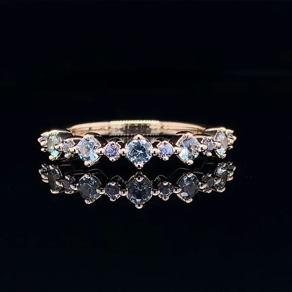 Alternating Montana and Yogo Sapphire Eleven Stone Ring Geralds Jewelry Oak Harbor, WA