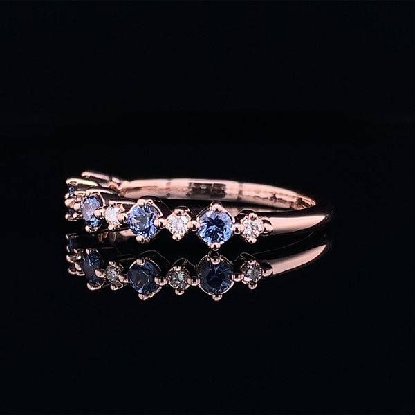 Alternating Yogo Sapphire And Diamond Eleven Stone Ring Image 2 Geralds Jewelry Oak Harbor, WA