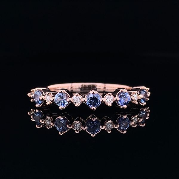 Alternating Yogo Sapphire And Diamond Eleven Stone Ring Geralds Jewelry Oak Harbor, WA