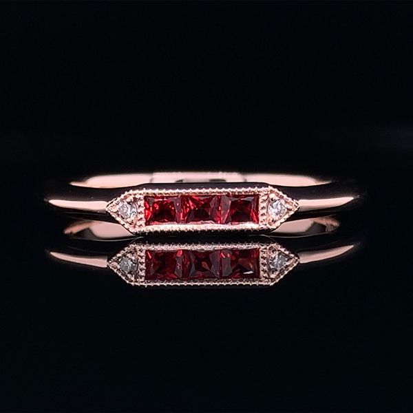 Custom Fire Ruby Stackable Ring With Diamond Accents Geralds Jewelry Oak Harbor, WA
