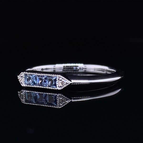 Custom Yogo Sapphire Stackable Ring With Diamond Accents Image 2 Geralds Jewelry Oak Harbor, WA