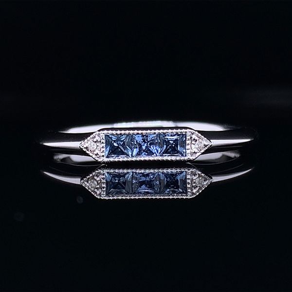 Custom Yogo Sapphire Stackable Ring With Diamond Accents Geralds Jewelry Oak Harbor, WA