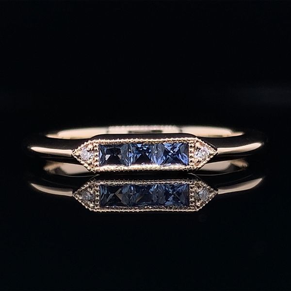 Custom Yogo Sapphire Stackable Ring With Diamond Accents Geralds Jewelry Oak Harbor, WA